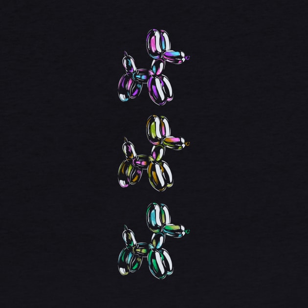 Balloon Dogs Multicolor - Weirdcore Maximalist Design by rosiemoonart